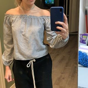 Brandy Melville off the shoulder striped long sleeve